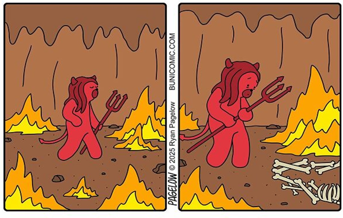 Buni webcomics that look innocent, but give a shocking twist in the end - tell a unique, funny story without words